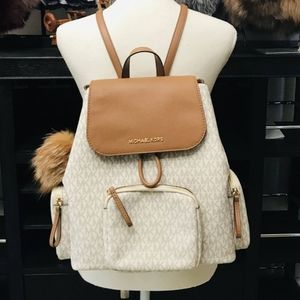 Authentic Leather Signature Michael Kors Backpack